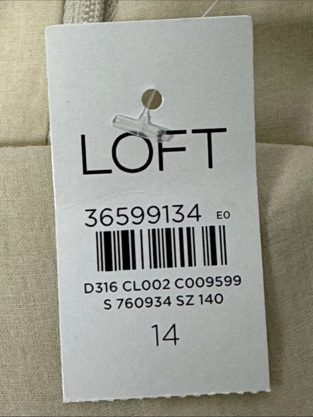Loft Beige Linen Blend Sleeveless A-Line Dress Size 14 - Picture 11 of 11